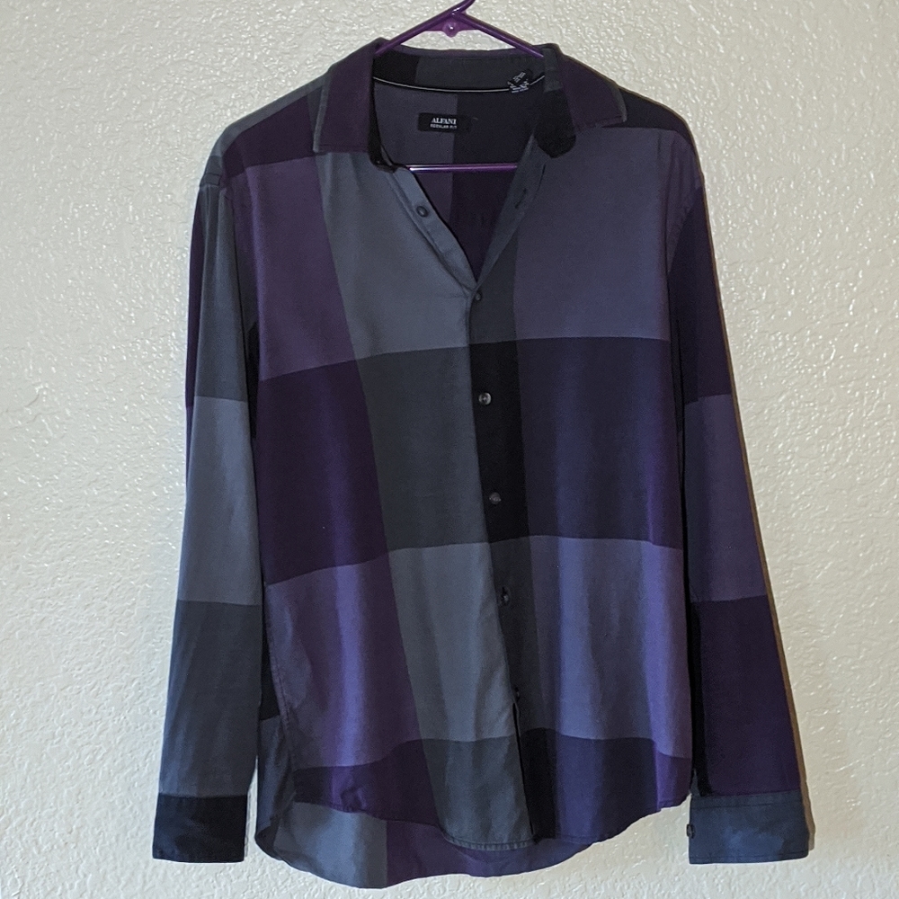 Alfani Multi-colored Men's Long Sleeve Dress Shirt